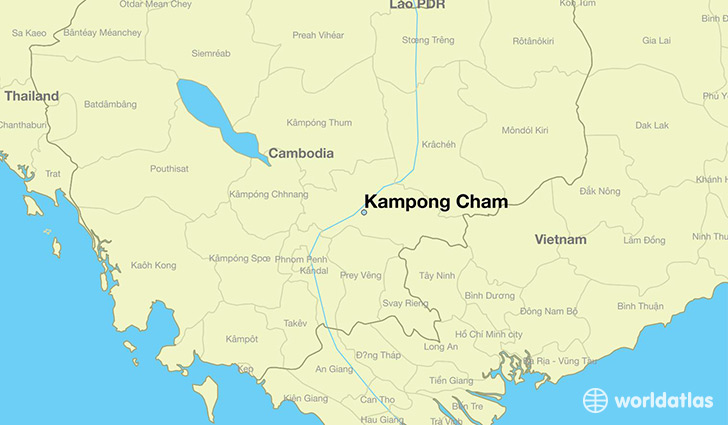 map showing the location of Kampong Cham