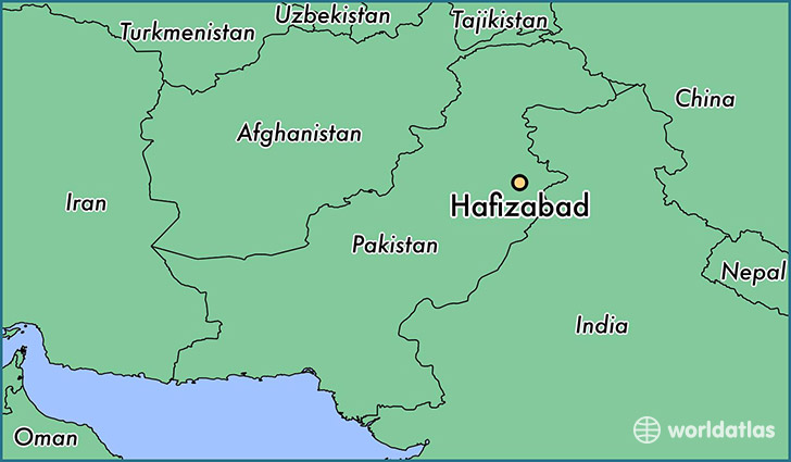 map showing the location of Hafizabad