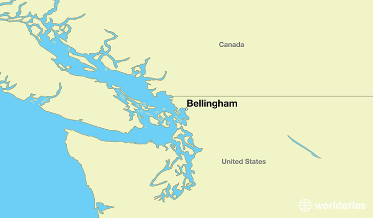 map showing the location of Bellingham