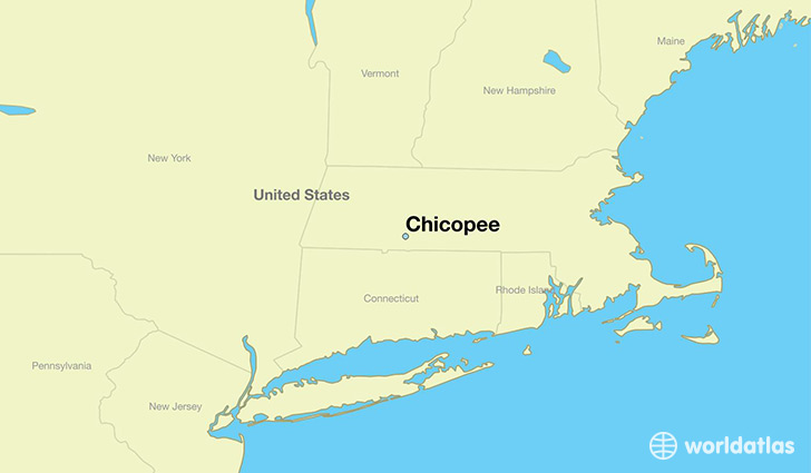 map showing the location of Chicopee