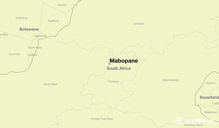 map showing the location of Mabopane