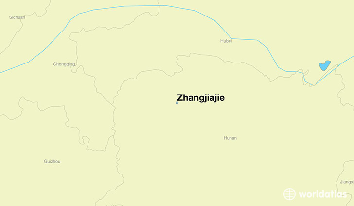 map showing the location of Zhangjiajie