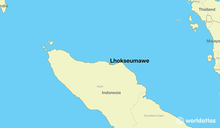 map showing the location of Lhokseumawe