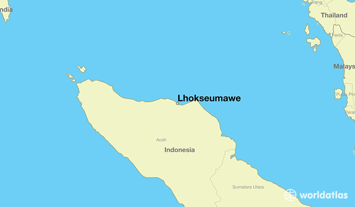 map showing the location of Lhokseumawe