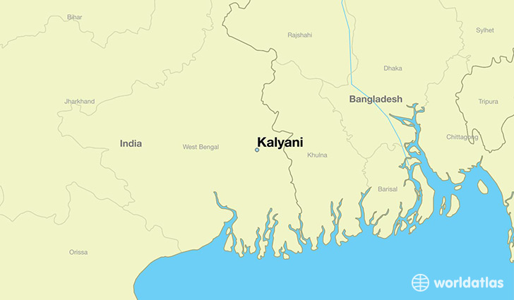 map showing the location of Kalyani