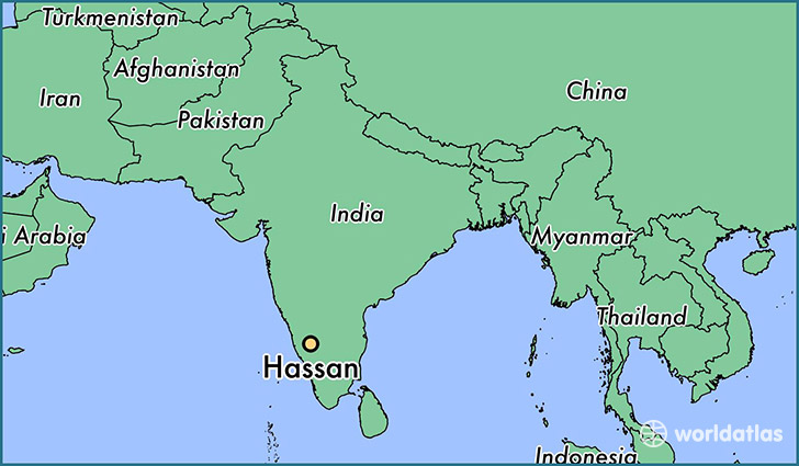 map showing the location of Hassan