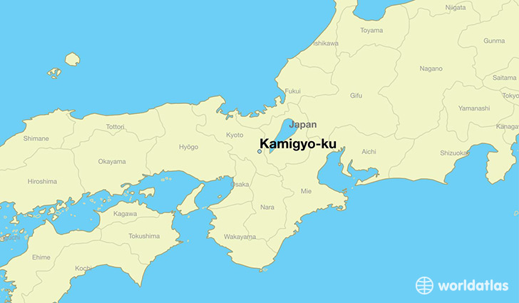 map showing the location of Kamigyo-ku