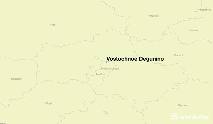 map showing the location of Vostochnoe Degunino