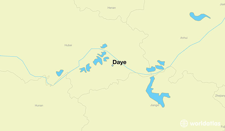 map showing the location of Daye