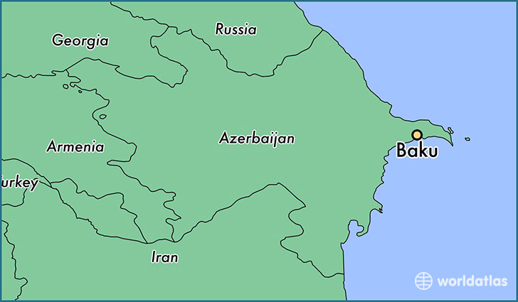 map showing the location of Baku