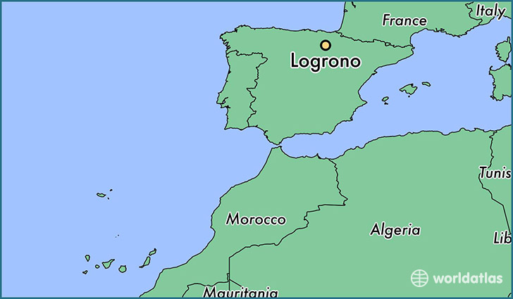 map showing the location of Logrono
