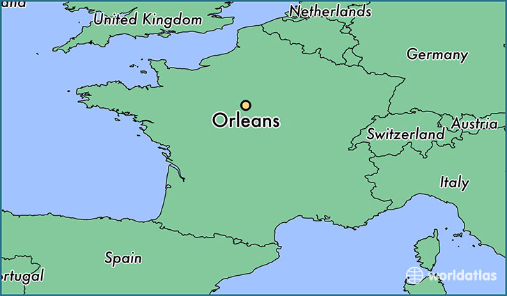 map showing the location of Orleans