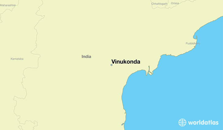 map showing the location of Vinukonda