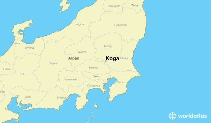 map showing the location of Koga