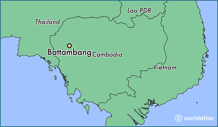 map showing the location of Battambang