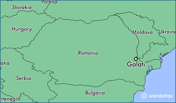 map showing the location of Galati