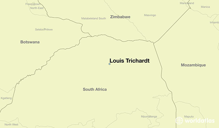 map showing the location of Louis Trichardt