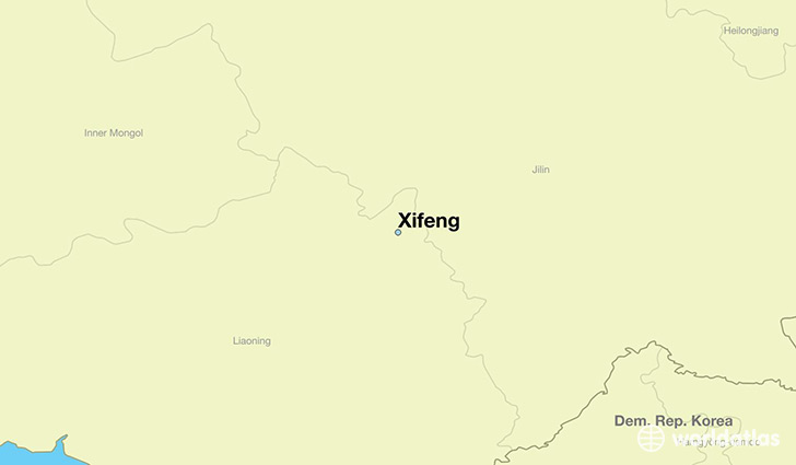 map showing the location of Xifeng