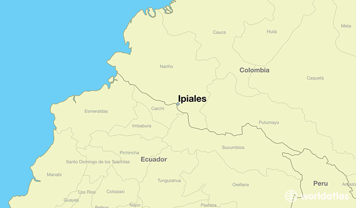 map showing the location of Ipiales