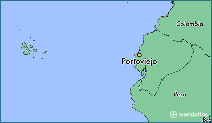 map showing the location of Portoviejo