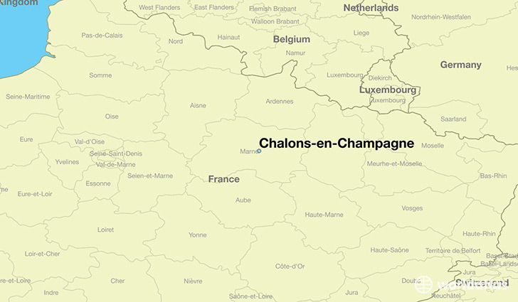 map showing the location of Chalons-en-Champagne