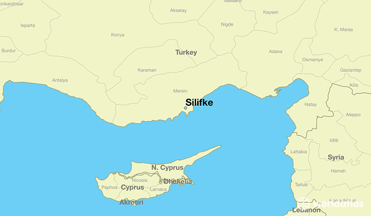 map showing the location of Silifke