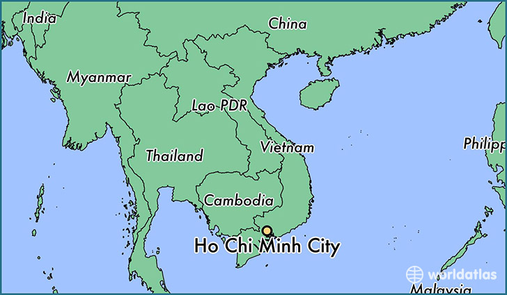 map showing the location of Ho Chi Minh City
