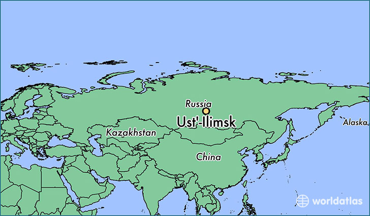 map showing the location of Ust'-Ilimsk