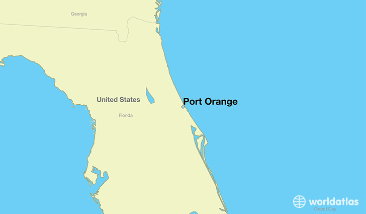 map showing the location of Port Orange