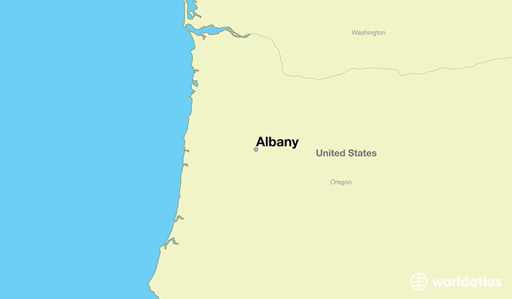 map showing the location of Albany