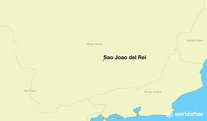 map showing the location of Sao Joao del Rei