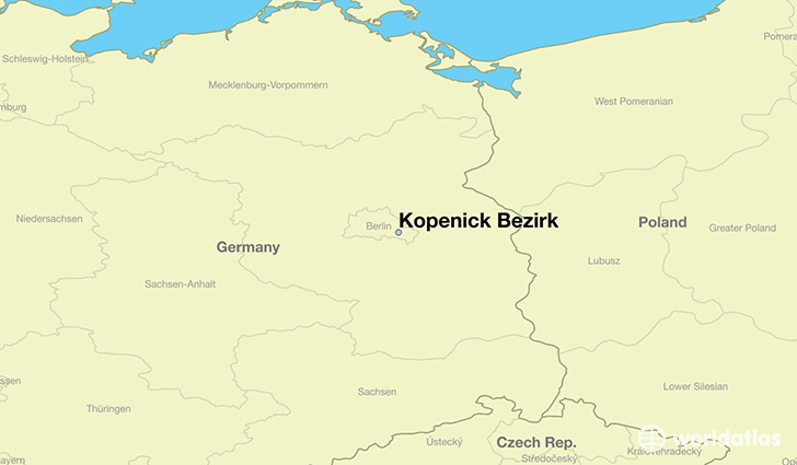 map showing the location of Kopenick Bezirk
