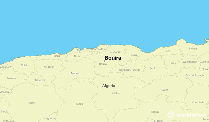 map showing the location of Bouira