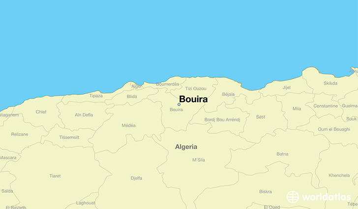 map showing the location of Bouira
