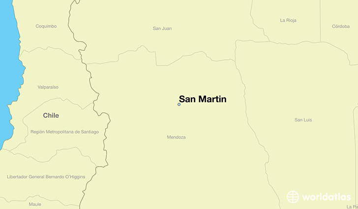 map showing the location of San Martin