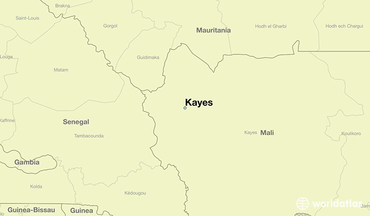 map showing the location of Kayes