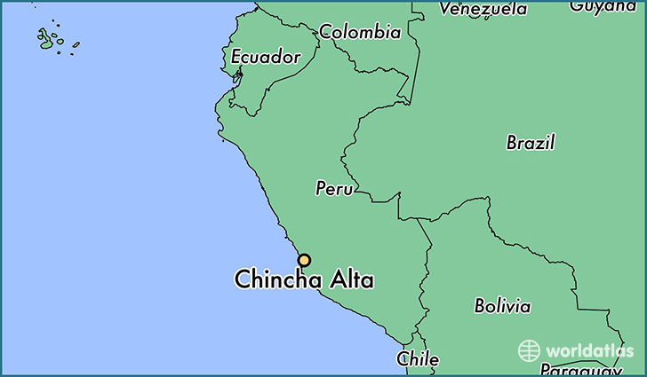 map showing the location of Chincha Alta