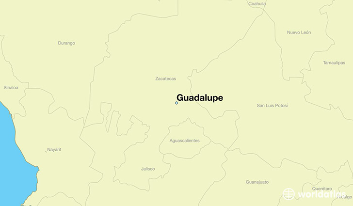 map showing the location of Guadalupe