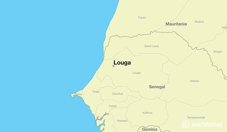 map showing the location of Louga