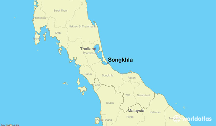 map showing the location of Songkhla