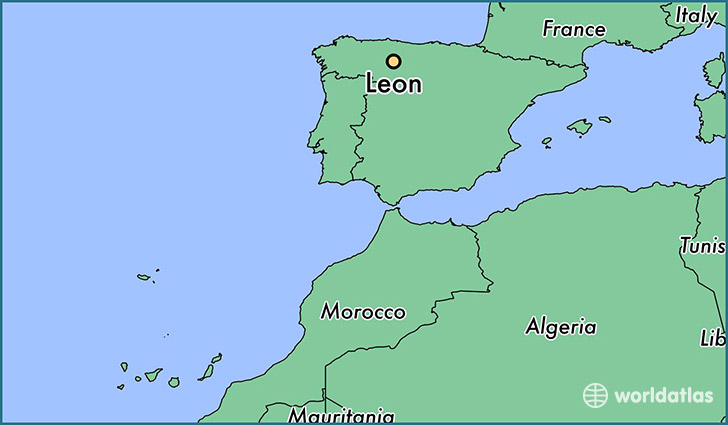 map showing the location of Leon