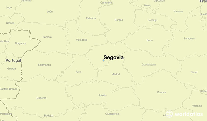 map showing the location of Segovia