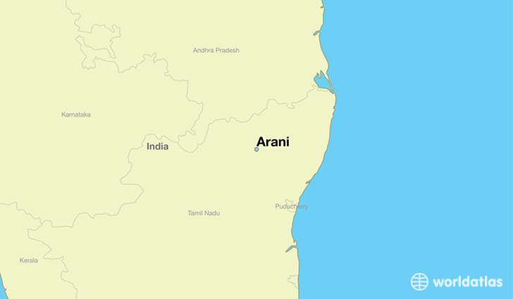 map showing the location of Arani