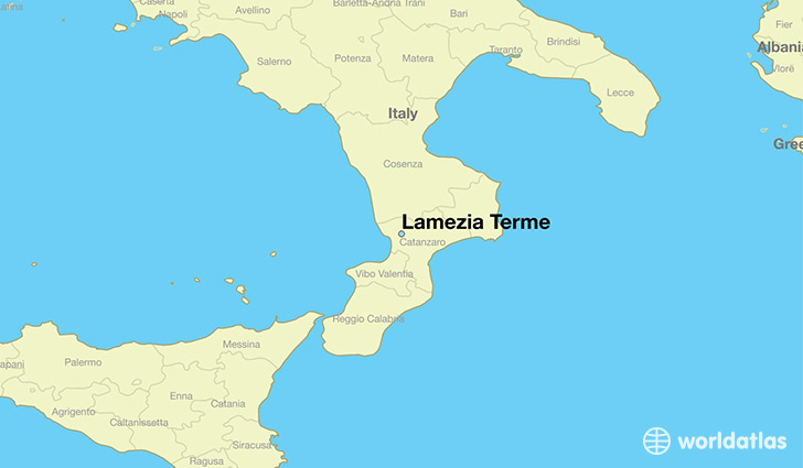 map showing the location of Lamezia Terme