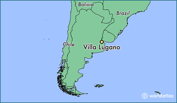 map showing the location of Villa Lugano