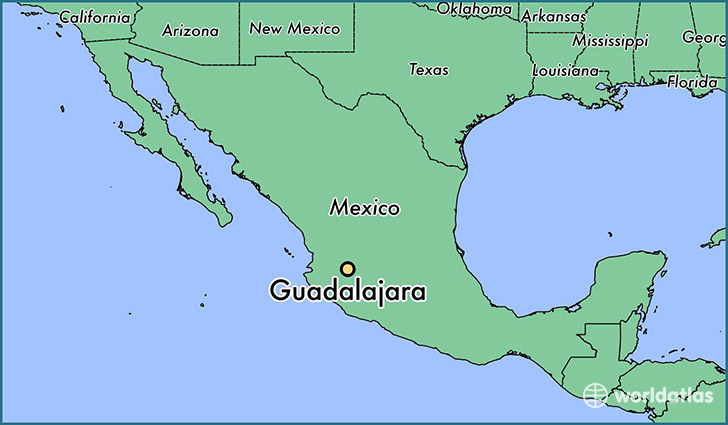 map showing the location of Guadalajara