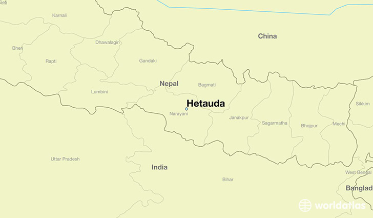 map showing the location of Hetauda