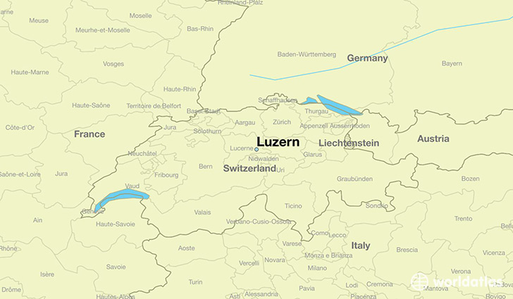 map showing the location of Luzern