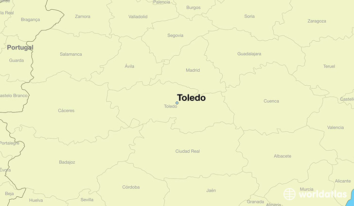 map showing the location of Toledo
