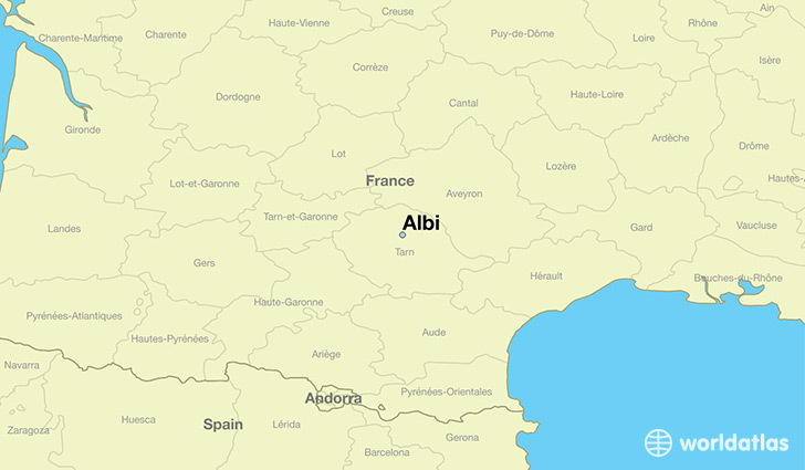 map showing the location of Albi